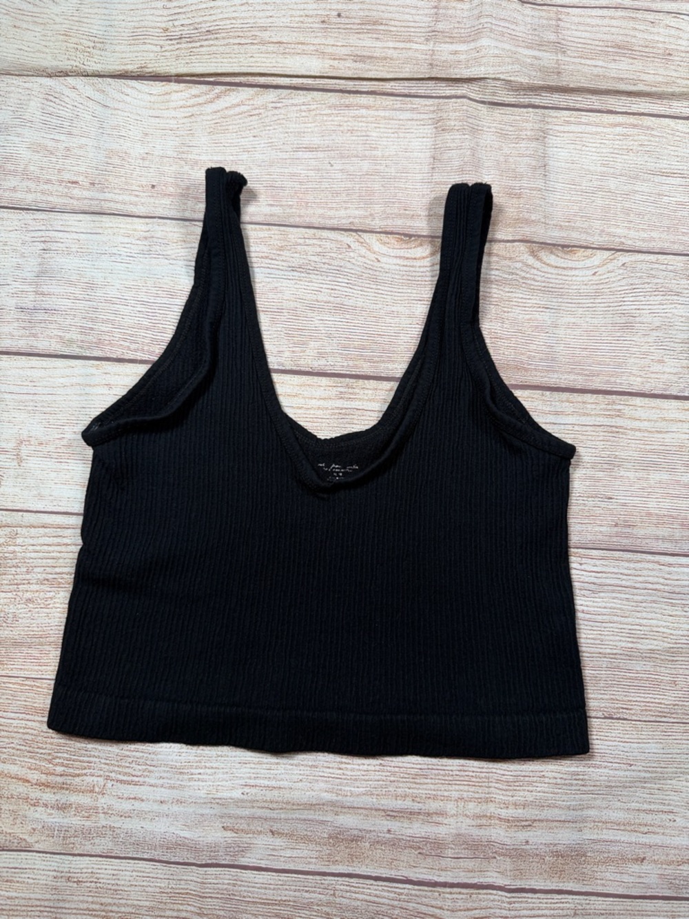 Urban‎ Outfitters Black Ribbed Crop Tank